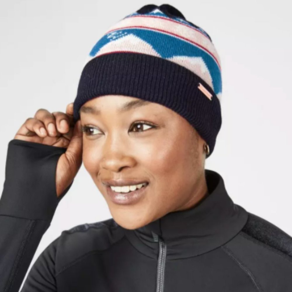Sweaty Betty Meribel Beanie Hat Fairisle Jacquard